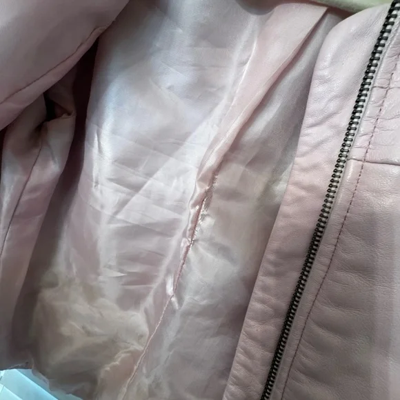 Alfani Blush Pink Leather Zip-Front Jacket Y2K Piece - Picture 10 of 13